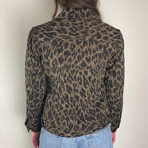 Leopard Print Denim Jacket - Picture 3 of 5